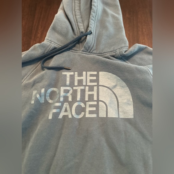 The North Face Sweatshirt Hoodie Women's S Long Sleeve Graphic Logo Pocket Blue - Picture 3 of 9